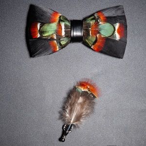 Feather Bowtie Set